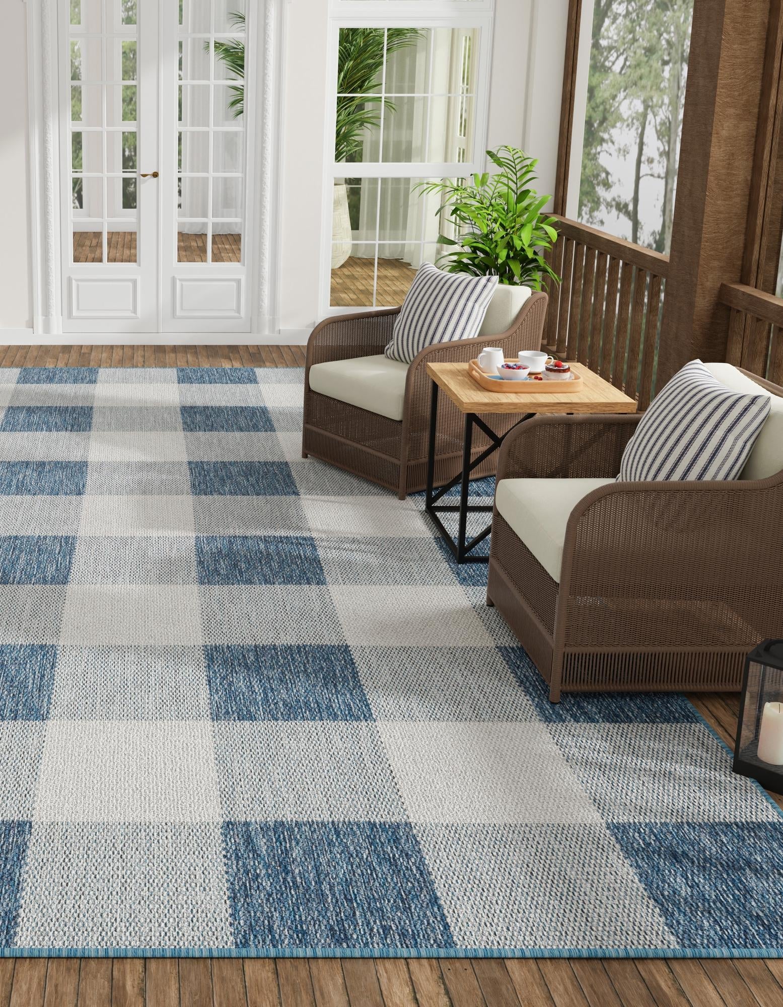 Patio Plaid Collection Area Rug - Veranda