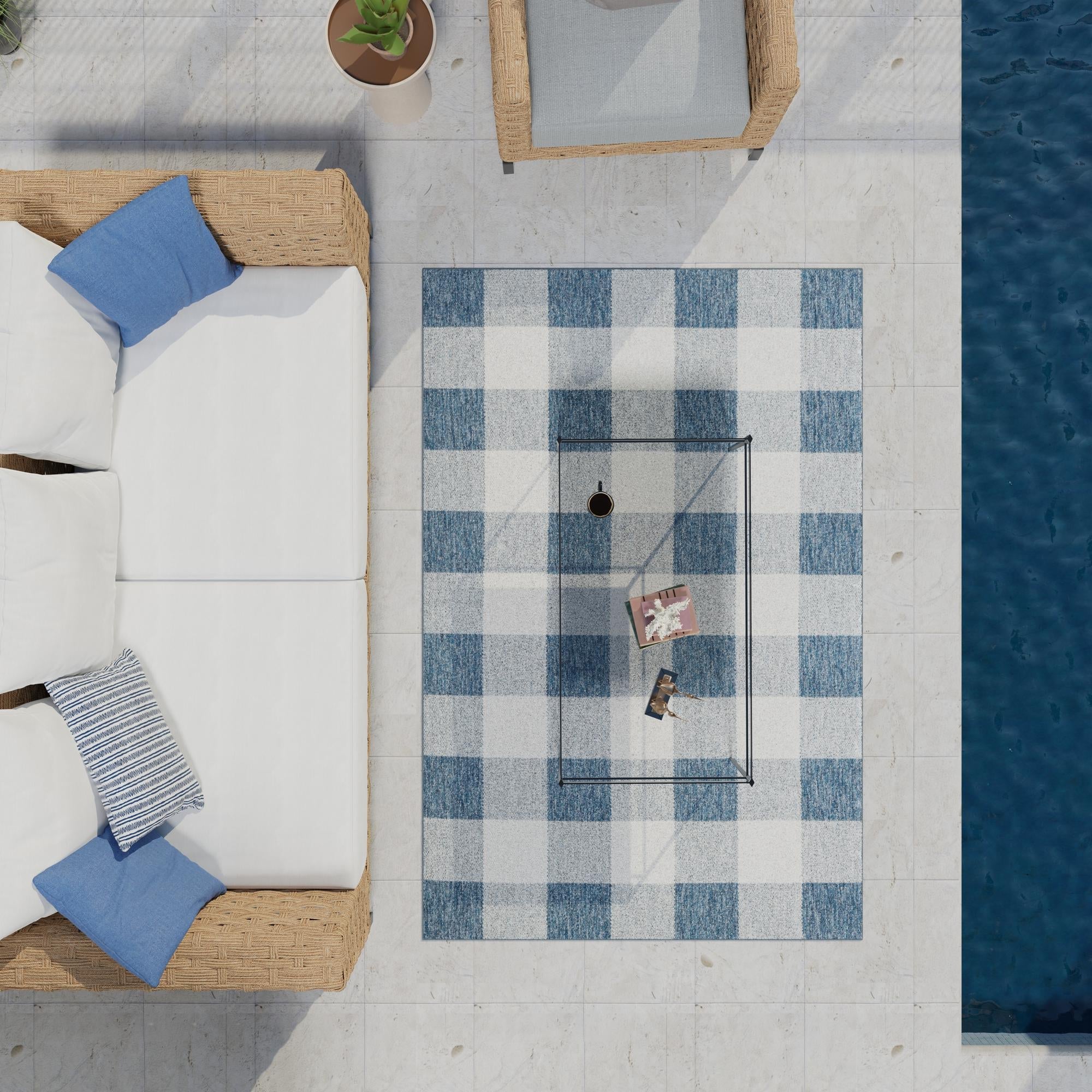 Patio Plaid Collection Area Rug - Veranda