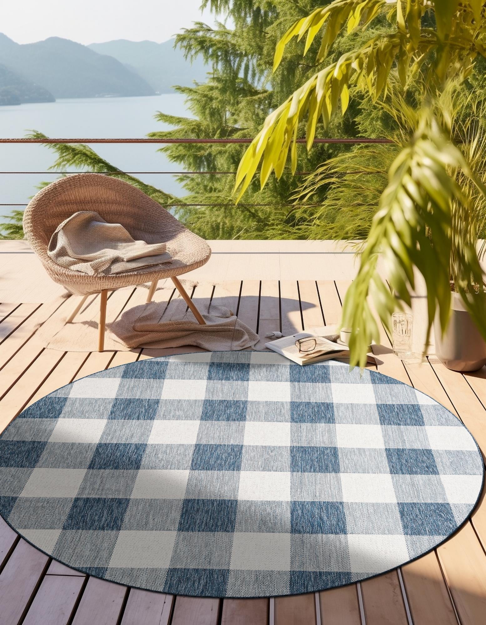 Patio Plaid Collection Area Rug - Veranda