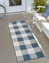 Patio Plaid Collection Area Rug - Veranda Runner Blue  lifestyle 152