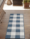 Patio Plaid Collection Area Rug - Veranda Runner Blue  lifestyle 164