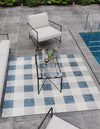 Patio Plaid Collection Area Rug - Veranda Square Blue  lifestyle 0