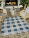 Patio Plaid Collection Area Rug - Veranda Square Blue  lifestyle 5