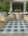 Patio Plaid Collection Area Rug - Veranda Square Blue  lifestyle 6