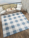 Patio Plaid Collection Area Rug - Veranda Square Blue  lifestyle 7