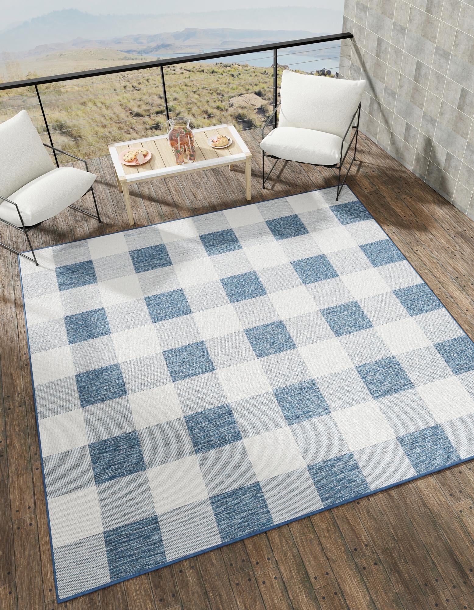 Patio Plaid Collection Area Rug - Veranda