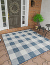 Patio Plaid Collection Area Rug - Veranda Square Blue  lifestyle 9