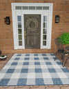 Patio Plaid Collection Area Rug - Veranda Square Blue  lifestyle 10