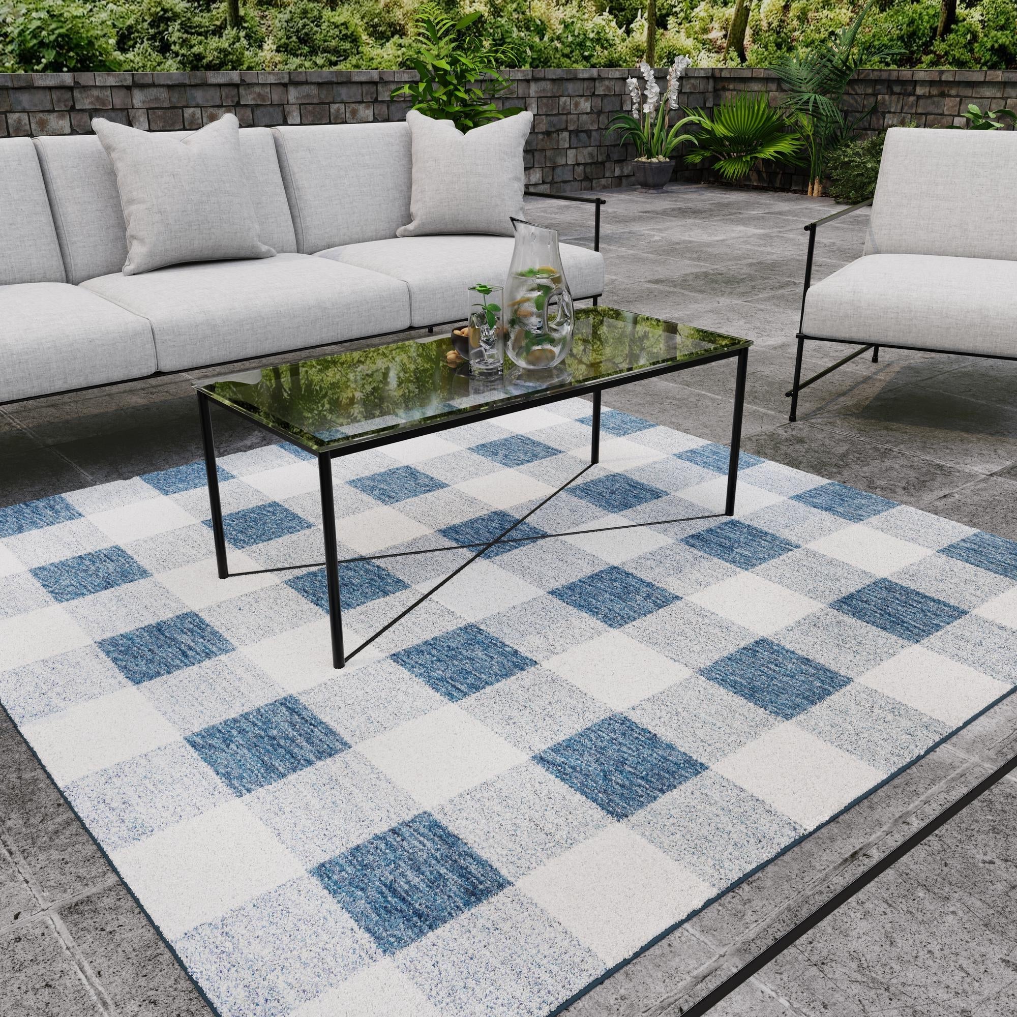 Patio Plaid Collection Area Rug - Veranda