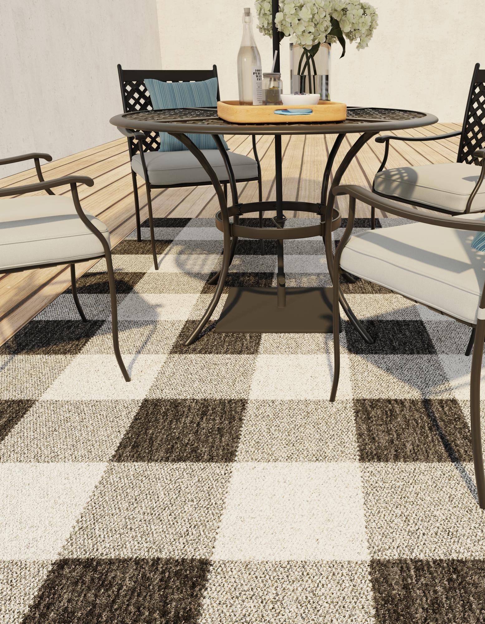 Patio Plaid Collection Area Rug - Veranda