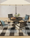 Patio Plaid Collection Area Rug - Veranda Rectangle Black and White  lifestyle 33