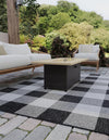 Patio Plaid Collection Area Rug - Veranda Rectangle Black and White  lifestyle 45