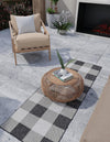 Patio Plaid Collection Area Rug - Veranda Runner Black and White  lifestyle 139