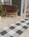 Patio Plaid Collection Area Rug - Veranda Runner Black and White  lifestyle 161