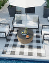 Patio Plaid Collection Area Rug - Veranda Square Black and White  lifestyle 109