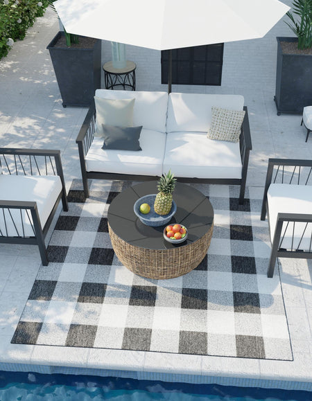 Patio Plaid Collection Area Rug - Veranda