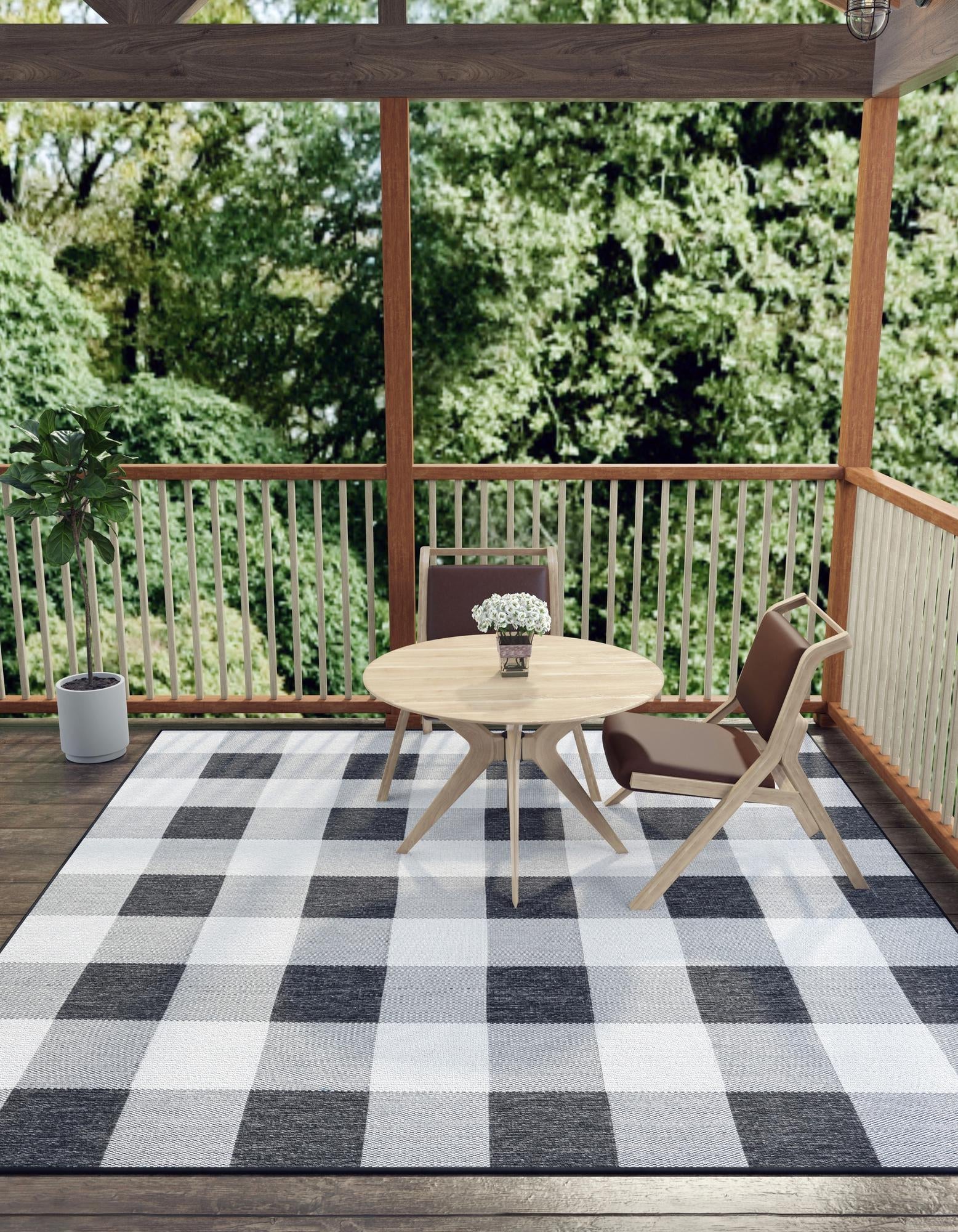 Patio Plaid Collection Area Rug - Veranda