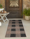 Patio Plaid Collection Area Rug - Veranda Runner Black and Brown  lifestyle 2