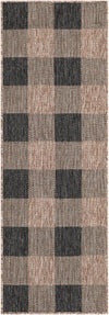 Patio Plaid Collection Area Rug - Veranda Runner Black and Brown Main