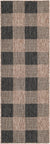 Patio Plaid Collection Area Rug - Veranda Runner Black and Brown Main