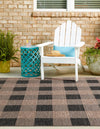 Patio Plaid Collection Area Rug - Veranda Square Black and Brown  lifestyle 124