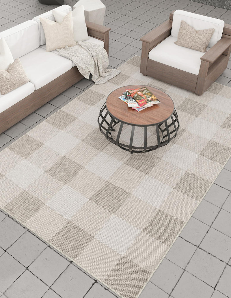 Patio Plaid Collection Area Rug - Veranda Rectangle Gray  lifestyle 3