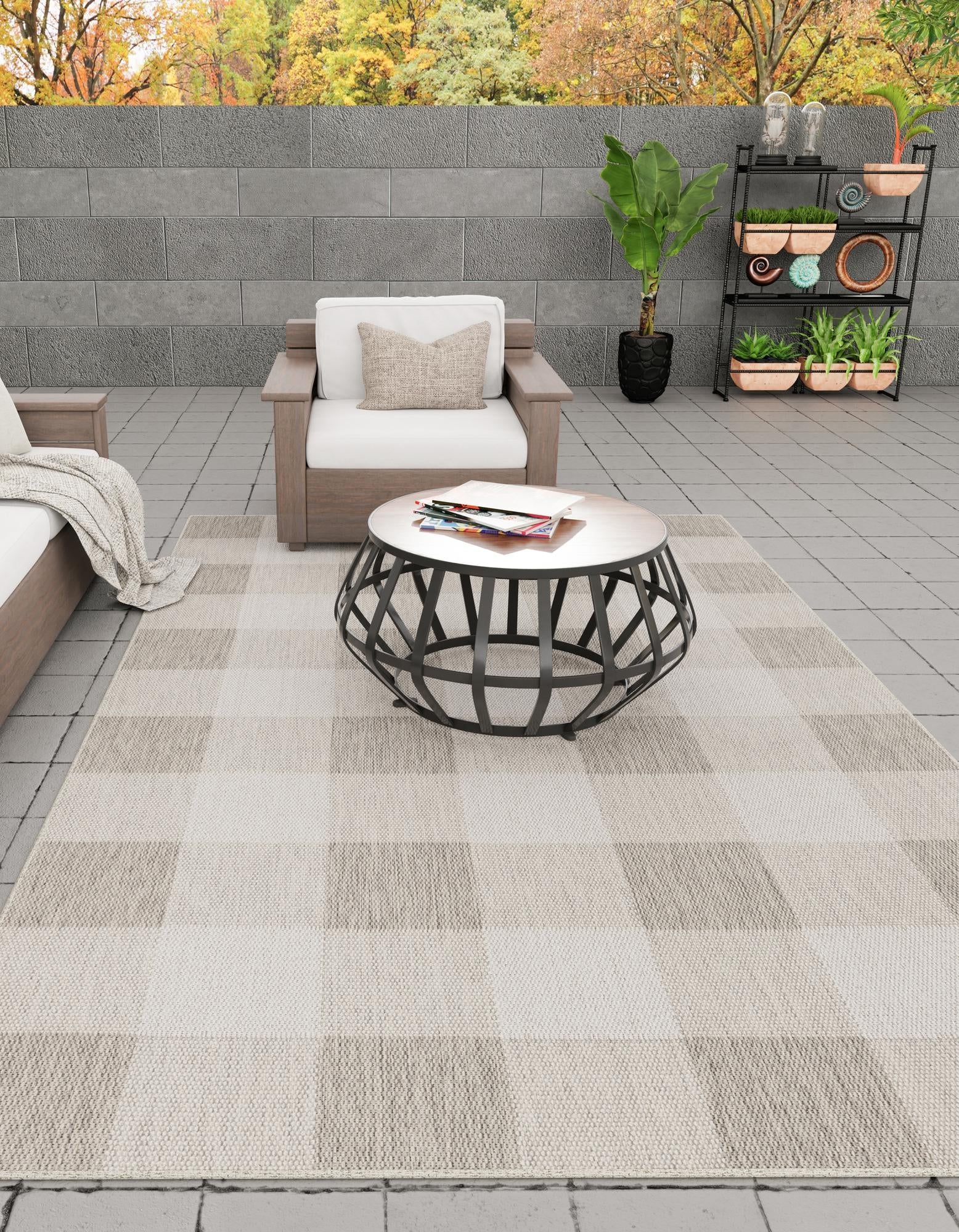 Patio Plaid Collection Area Rug - Veranda