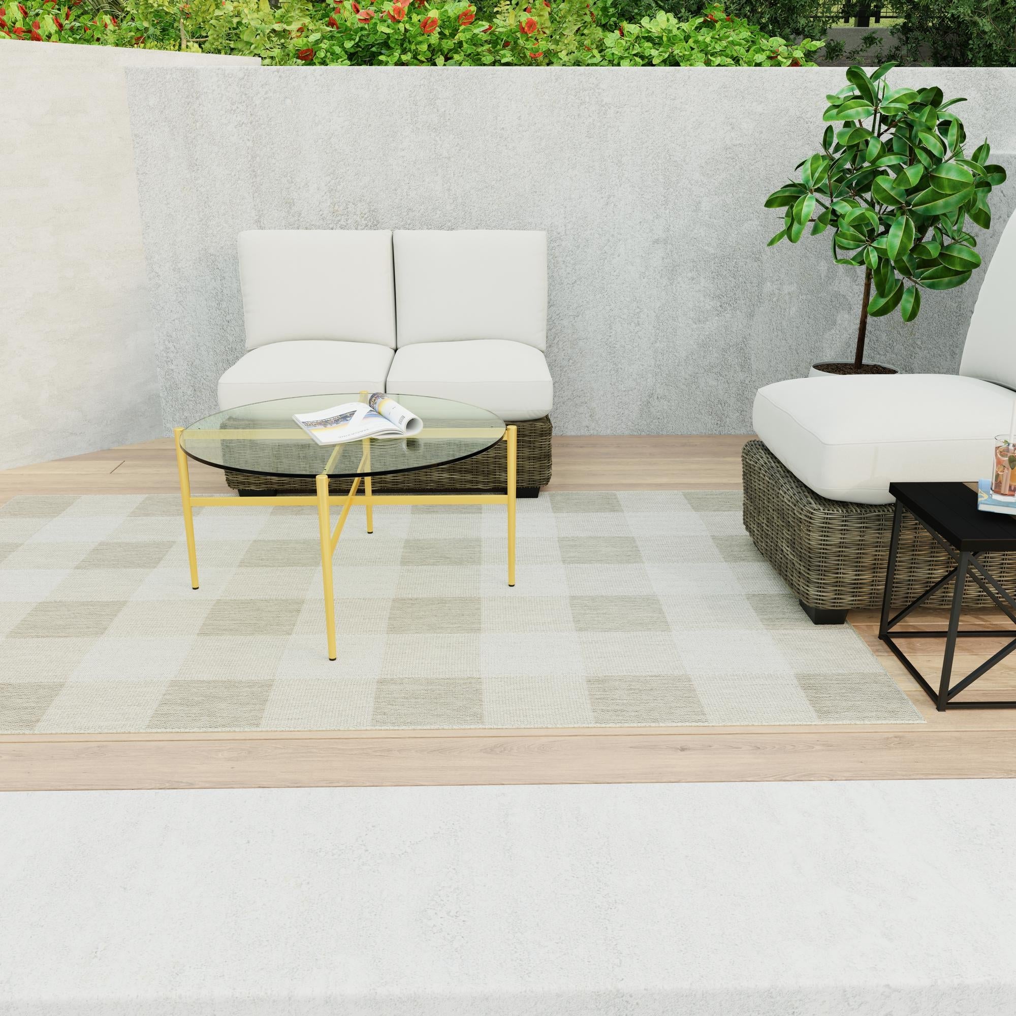 Patio Plaid Collection Area Rug - Veranda