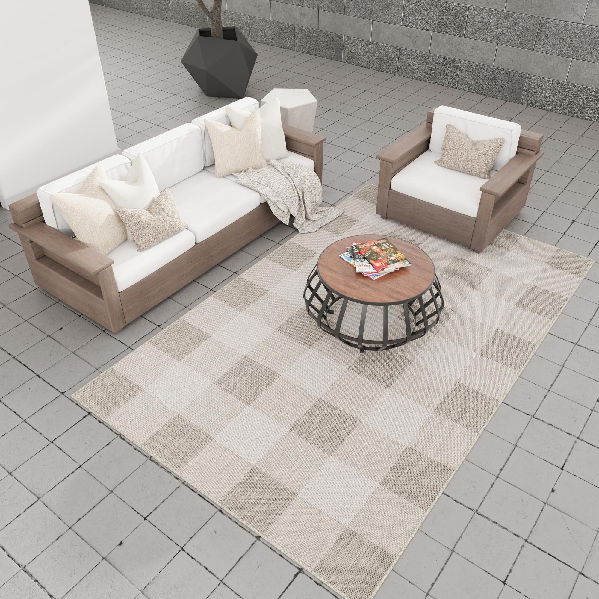 Patio Plaid Collection Area Rug - Veranda