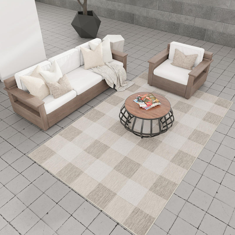 Patio Plaid Collection Area Rug - Veranda Rectangle Gray  lifestyle 24