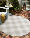 Patio Plaid Collection Area Rug - Veranda Round Gray  lifestyle 2