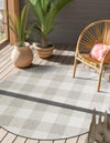 Patio Plaid Collection Area Rug - Veranda Round Gray  lifestyle 5