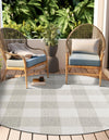 Patio Plaid Collection Area Rug - Veranda Round Gray  lifestyle 7