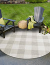 Patio Plaid Collection Area Rug - Veranda Round Gray  lifestyle 10