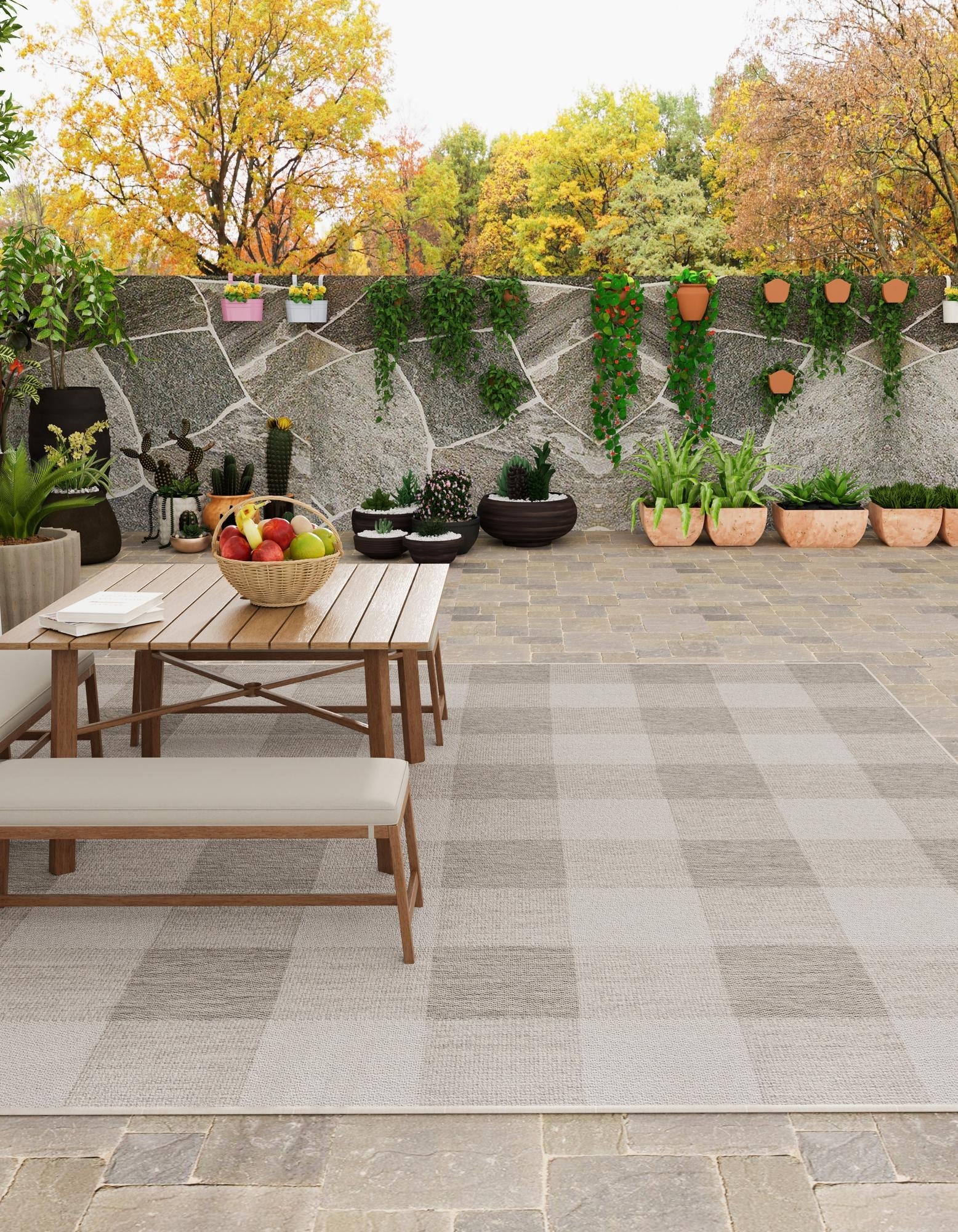 Patio Plaid Collection Area Rug - Veranda