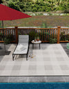 Patio Plaid Collection Area Rug - Veranda Square Gray  lifestyle 154