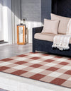 Patio Plaid Collection Area Rug - Veranda Rectangle Red  lifestyle 5