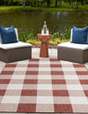 Patio Plaid Collection Area Rug - Veranda Rectangle Red  lifestyle 7