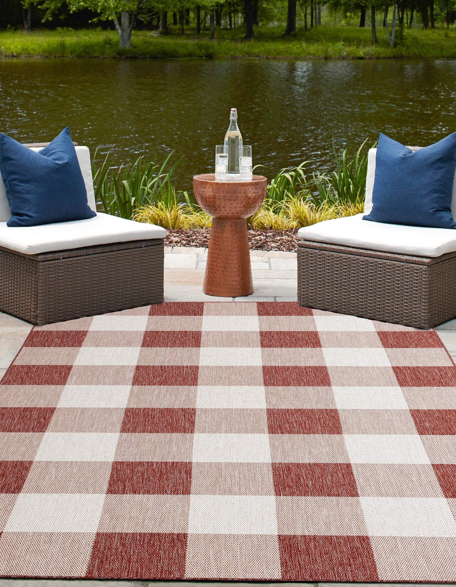 Patio Plaid Collection Area Rug - Veranda