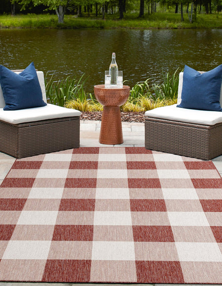 Patio Plaid Collection Area Rug - Veranda