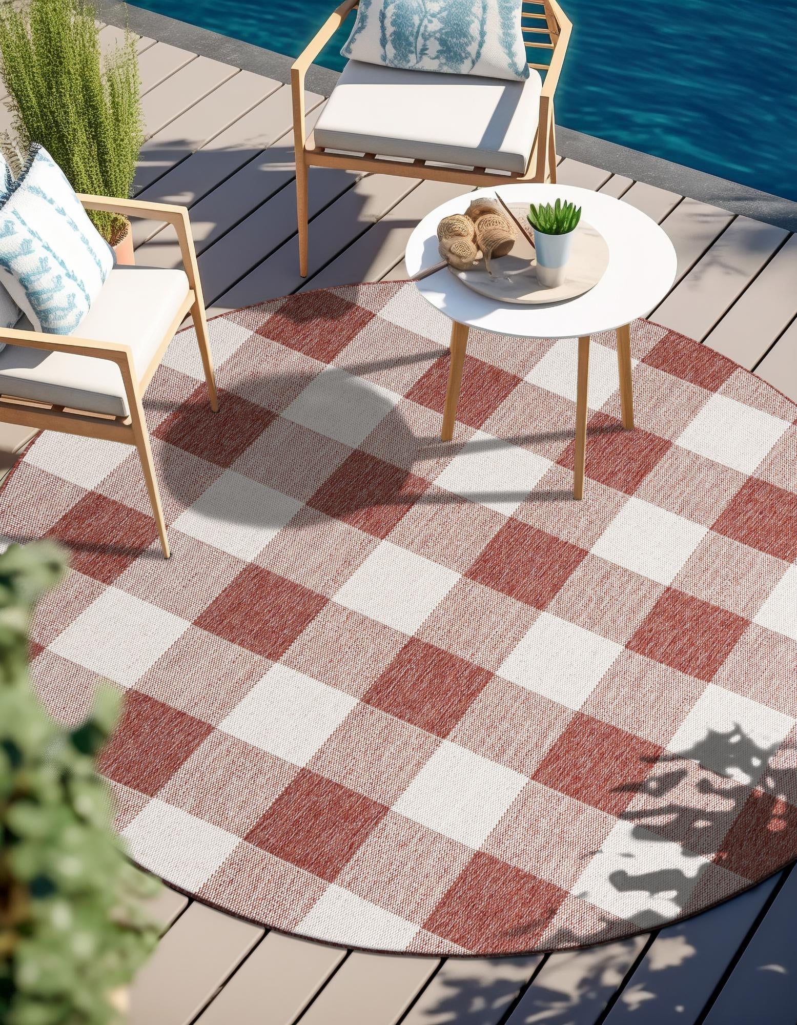 Patio Plaid Collection Area Rug - Veranda