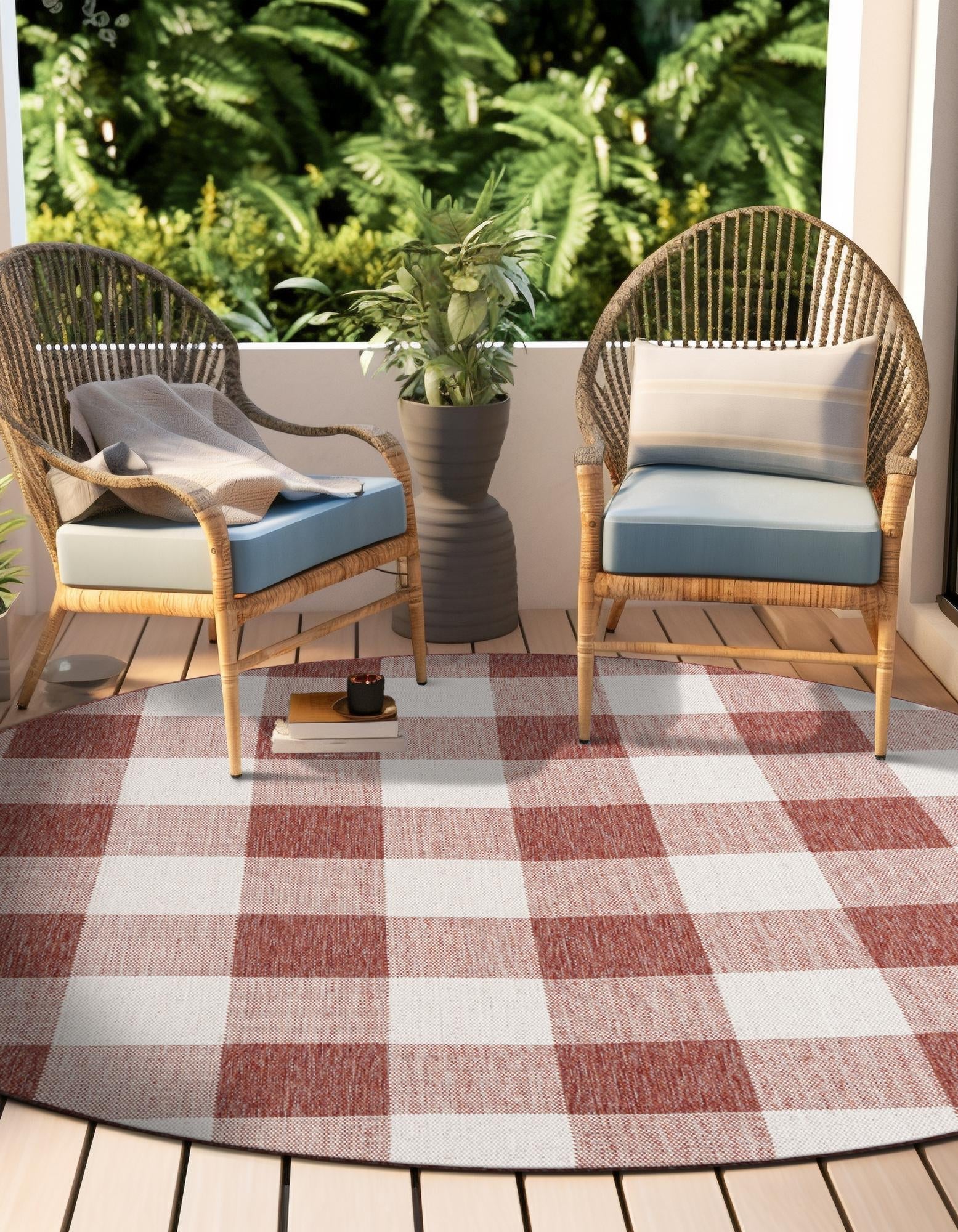 Patio Plaid Collection Area Rug - Veranda