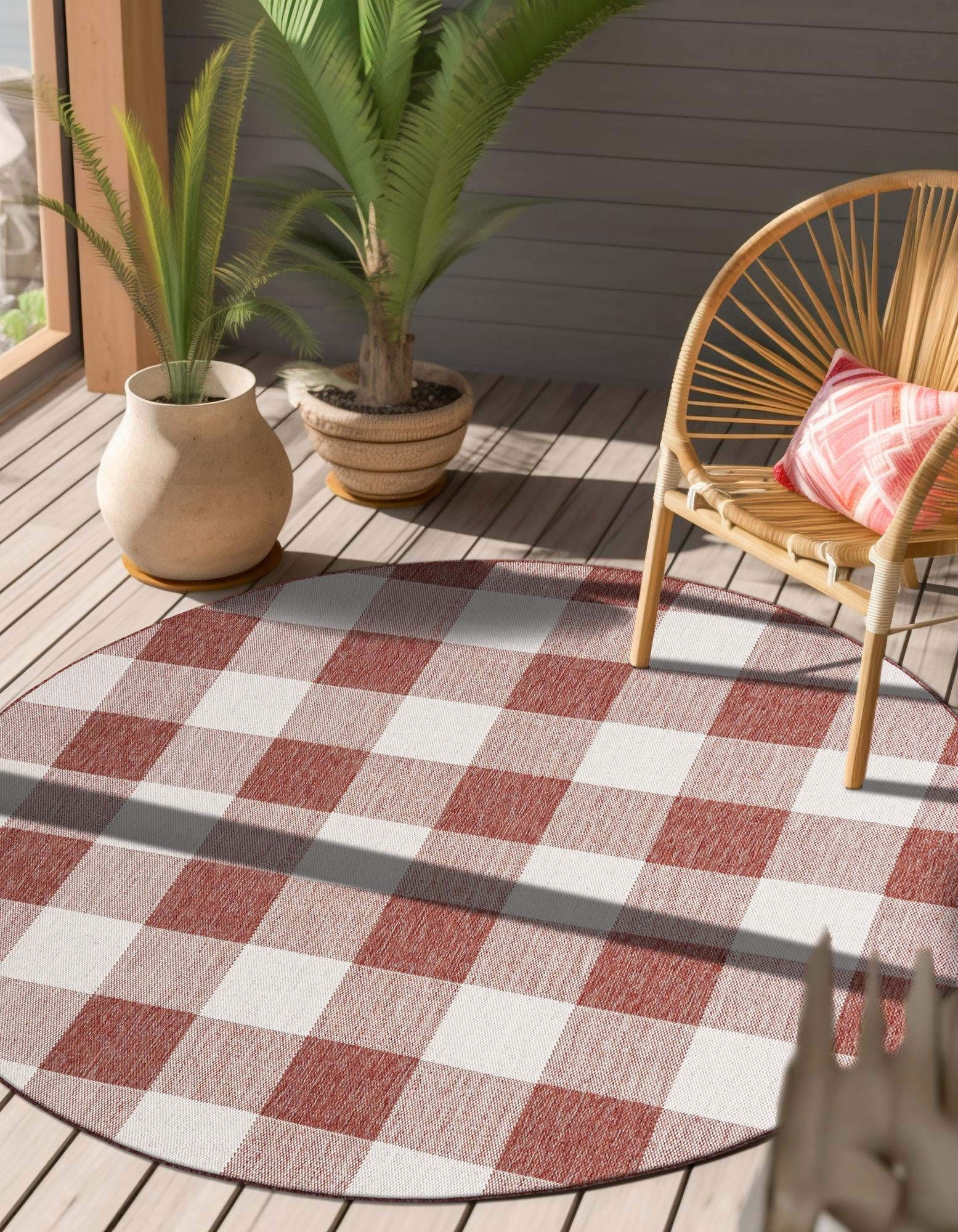 Patio Plaid Collection Area Rug - Veranda