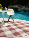 Patio Plaid Collection Area Rug - Veranda Round Red  lifestyle 8