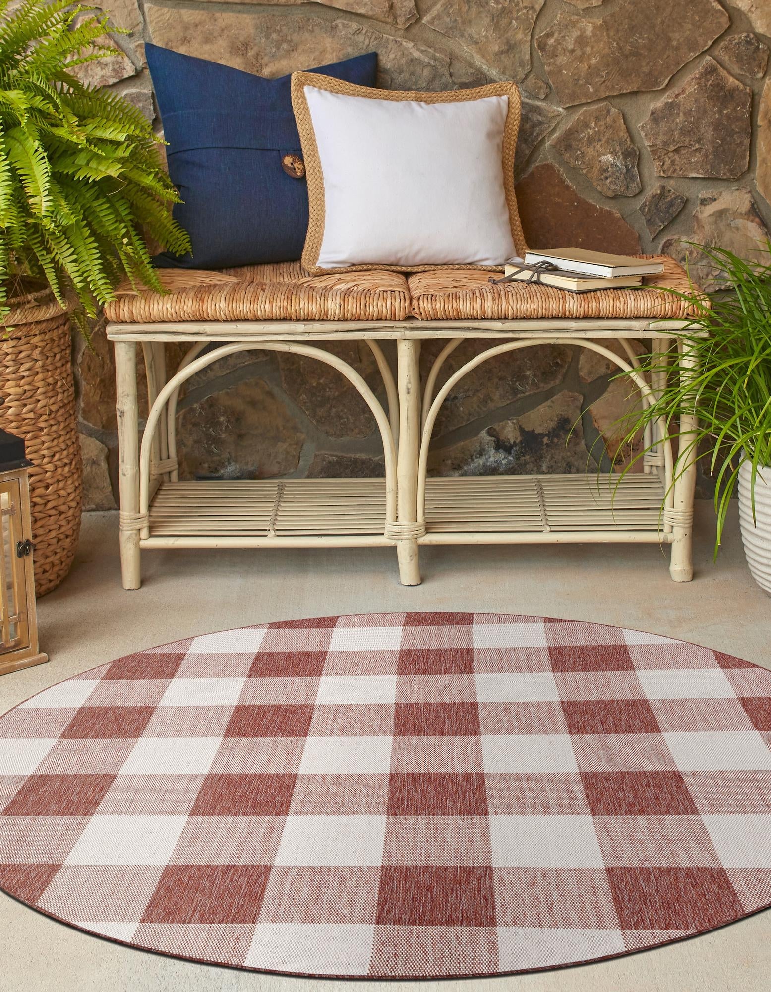 Patio Plaid Collection Area Rug - Veranda