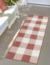 Patio Plaid Collection Area Rug - Veranda Runner Red  lifestyle 155