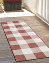 Patio Plaid Collection Area Rug - Veranda Runner Red  lifestyle 167