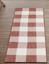 Patio Plaid Collection Area Rug - Veranda Runner Red  lifestyle 179