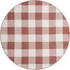 Patio Plaid Collection Area Rug - Veranda Round Red Main