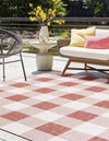 Patio Plaid Collection Area Rug - Veranda Square Red  lifestyle 3